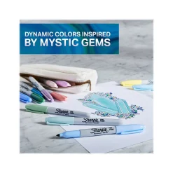 Markers|Sharpie Permanent Markers, Fine Tip, Mystic Gem Assorted Inks, 5/Pack (2136773)