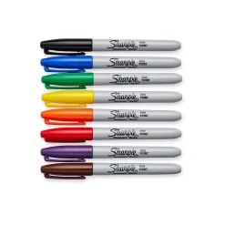 Markers|Sharpie Permanent Markers, Fine Tip, Assorted Colors, 8/Pack (30217)