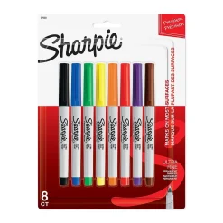 Markers|Sharpie Permanent Markers, Ultra Fine Tip, Assorted, 8/Pack (37600)