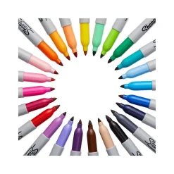 Markers|Sharpie Permanent Markers, Fine Tip, Assorted, 24/Pack (75846)
