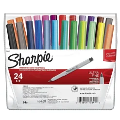 Markers|Sharpie Permanent Markers, Ultra Fine Tip, Assorted, 24/Pack (75847)