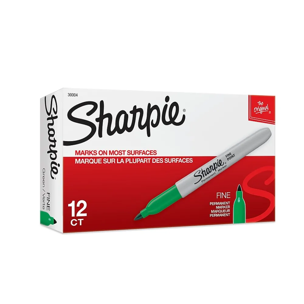 Markers|Sharpie Permanent Markers, Fine Tip, , 12/Pack (30004) Green