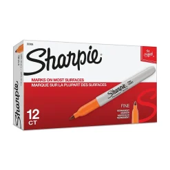 Markers|Sharpie Permanent Markers, Fine Tip, , 12/Pack (30006) Orange