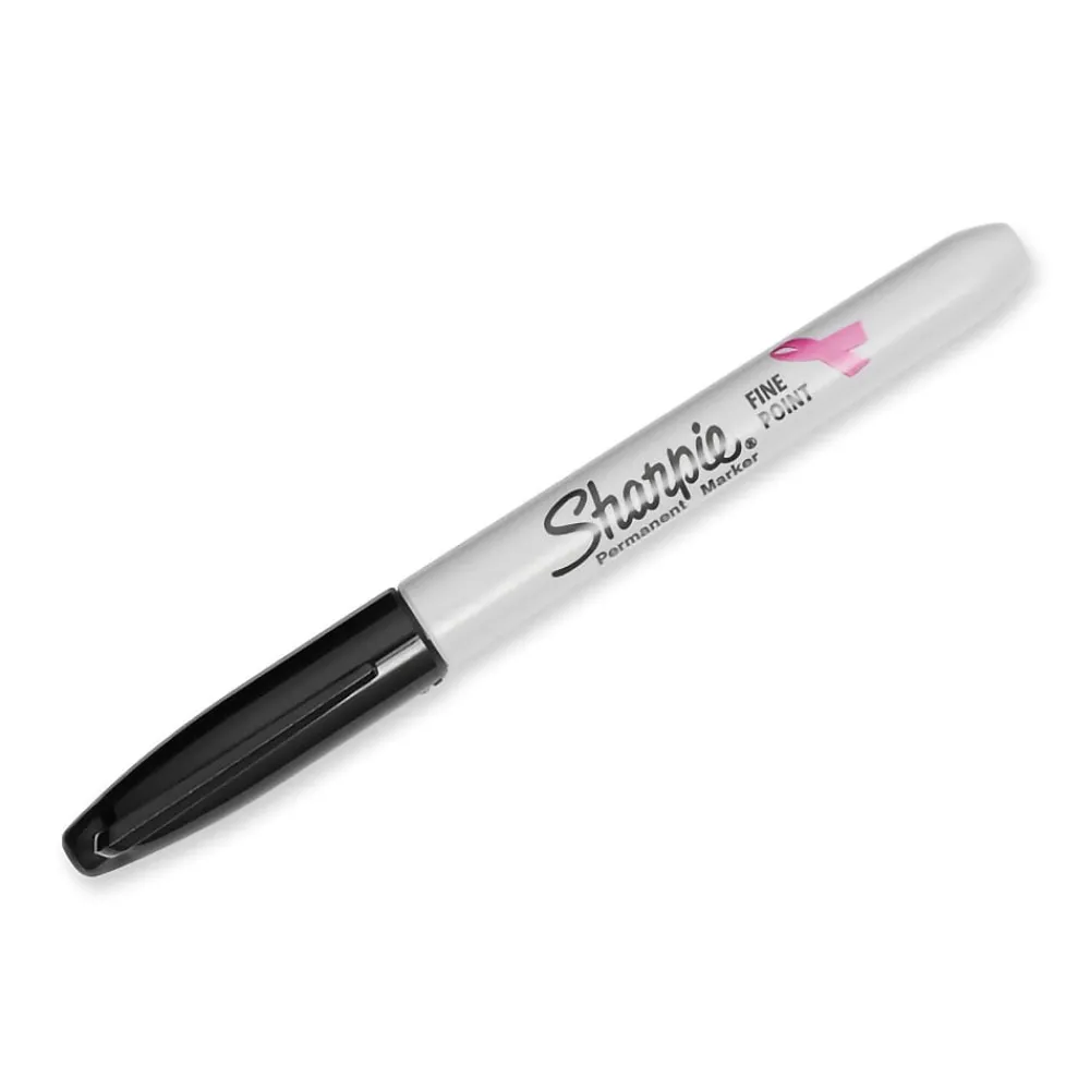 Markers|Sharpie Pink Ribbon Permanent Markers, Fine Tip, Black (1801743)