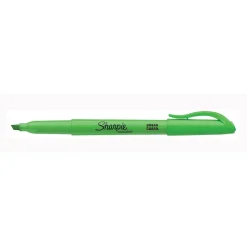 Highlighters|Sharpie Pocket Stick Highlighter, Chisel Tip, Fluorescent Green, Dozen (27026)