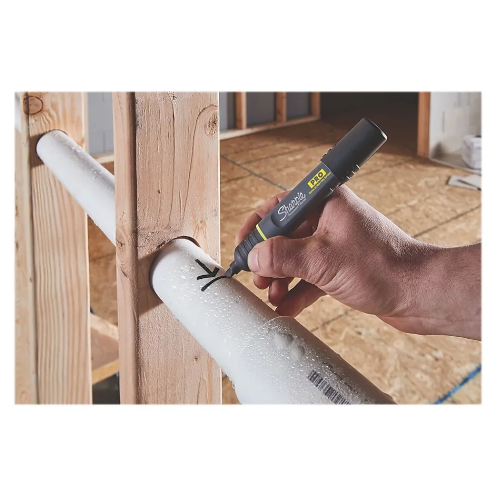 Markers|Sharpie PRO Permanent Markers, Chisel Tip, Black, 12/Pack (2018326A)