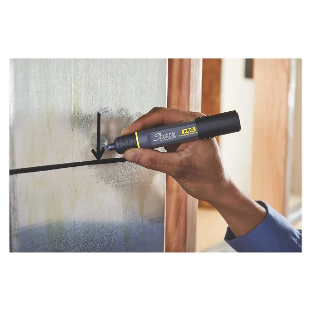 Markers|Sharpie PRO Permanent Markers, Chisel Tip, Black, 12/Pack (2018326A)