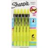 Highlighters|Sharpie Retractable Highlighter, Chisel Tip, Fluorescent Yellow, 5/Pack (1740822)