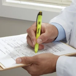 Highlighters|Sharpie Retractable Highlighter, Chisel Tip, Fluorescent Yellow, 5/Pack (1740822)