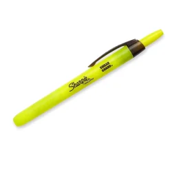 Highlighters|Sharpie Retractable Highlighter, Chisel Tip, Fluorescent Yellow, 5/Pack (1740822)