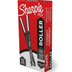 Pens|Sharpie Rollerball Pen, Arrow Point Pen for Bold Lines, Black Ink, Dozen (2101305)