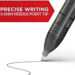 Pens|Sharpie Rollerball Pens, 0.5 mm, Needle Point, Black Ink, 4/Pack (2093222)