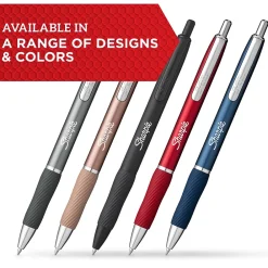 Pens|Sharpie S-Gel Metal RT Gel Pen, Medium Point, Black Ink, 4/Pack (2153578)