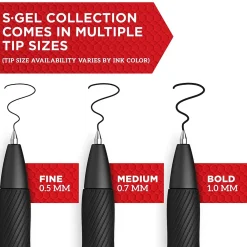 Pens|Sharpie S-Gel Retractable Gel Pens, Medium Point, 0.7mm, Ink, Dozen (2096159) Black