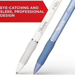 Pens|Sharpie S-Gel Retractable Gel Pen, Medium Point, 0.7mm, Black Ink, 8/Pack (2169762)