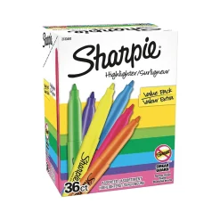 Highlighters|Sharpie Stick Highlighter, Chisel Tip, Assorted, 36/Pack (2133497)
