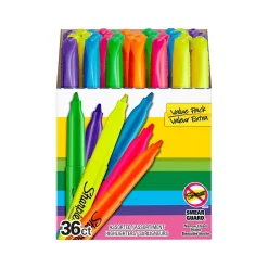 Highlighters|Sharpie Stick Highlighter, Chisel Tip, Assorted, 36/Pack (2133497)