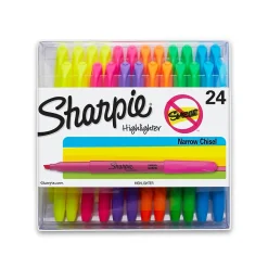 Highlighters|Sharpie Stick Highlighter, Chisel Tip, Assorted, 24/Pack (1761791)