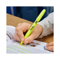 Highlighters|Sharpie Stick Pocket Highlighter, Chisel Tip, Yellow, 4/Pack (1770695)