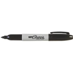 Markers|Sharpie Super Permanent Markers, Fine Tip, Black, 6/Pack (33666)