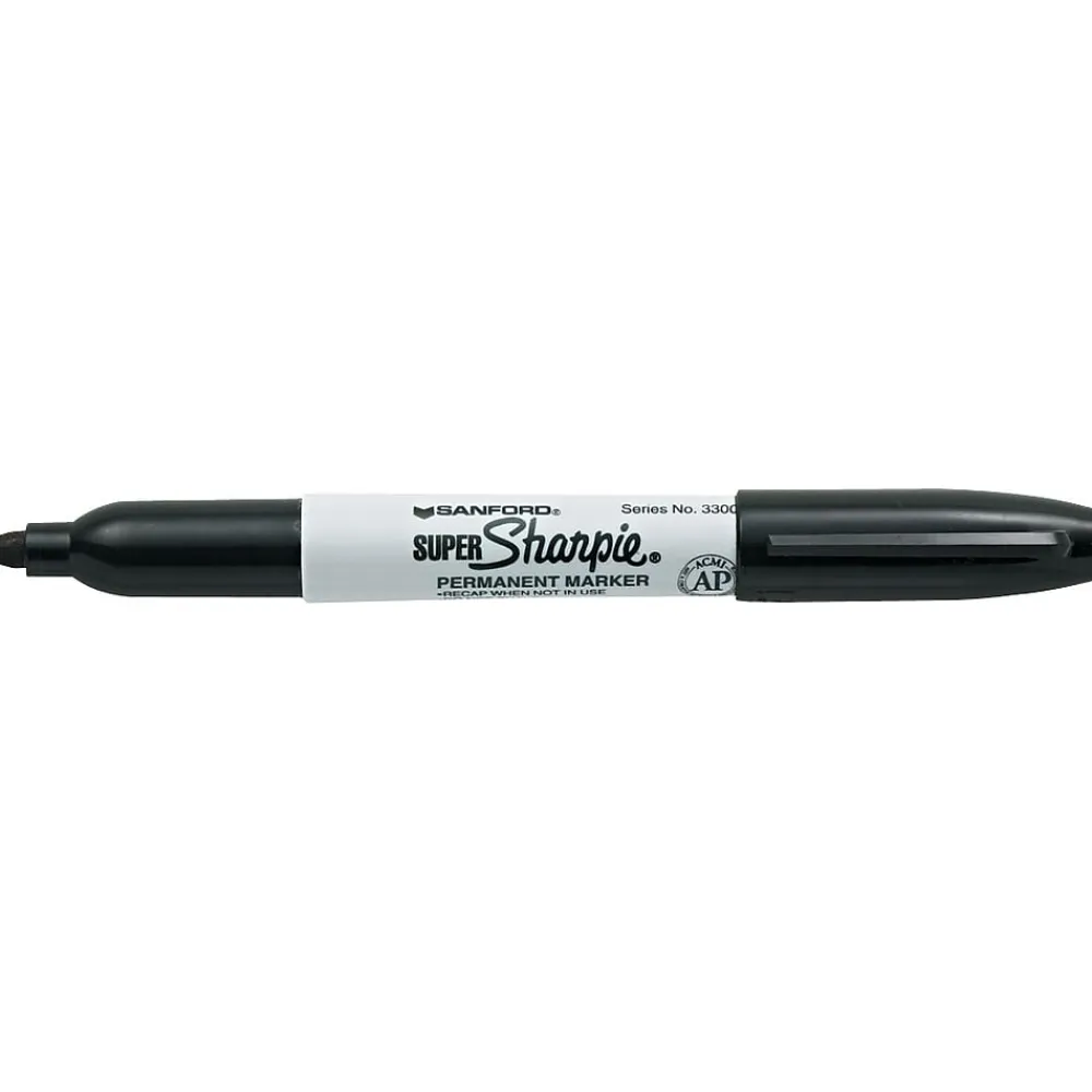 Markers|Sharpie Super Permanent Markers, Broad Fine Tip, Black (33001)
