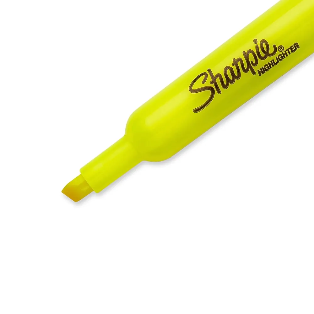 Highlighters|Sharpie Tank Highlighter, Chisel Tip, Fluorescent Yellow, 36/Pack (1920938)