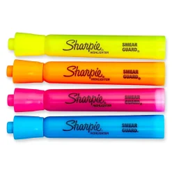 Highlighters|Sharpie Tank Highlighter, Chisel Tip, Assorted, 6/Pack (25786PP/25076)