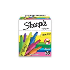 Highlighters|Sharpie Tank Highlighter, Chisel Tip, Assorted, 36/Pack (2133496)