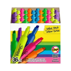 Highlighters|Sharpie Tank Highlighter, Chisel Tip, Assorted, 36/Pack (2133496)