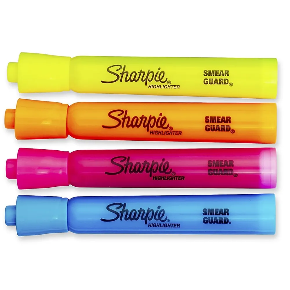 Highlighters|Sharpie Tank Highlighter, Chisel Tip, Assorted, 5/Pack (1809199)