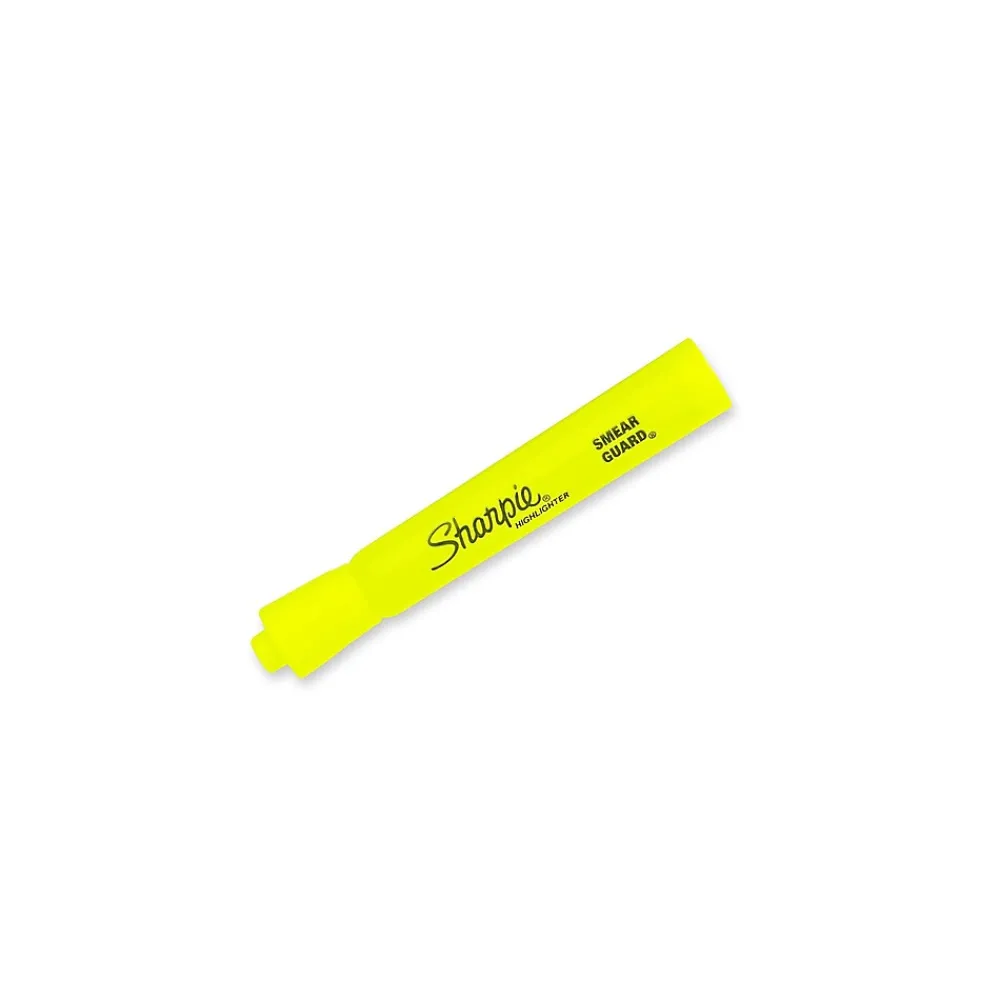 Highlighters|Sharpie Tank Highlighter, Chisel Tip, Fluorescent Yellow, Dozen (25025)