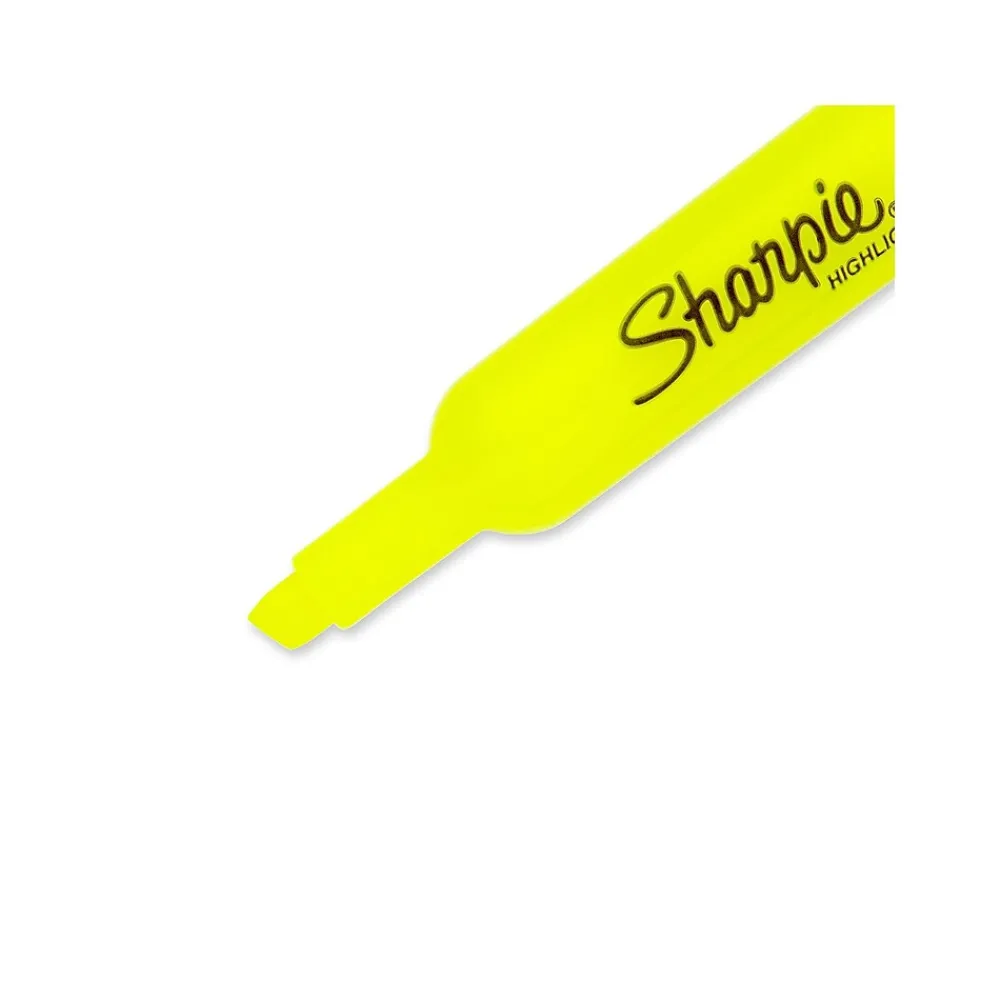 Highlighters|Sharpie Tank Highlighter, Chisel Tip, Fluorescent Yellow, Dozen (25025)