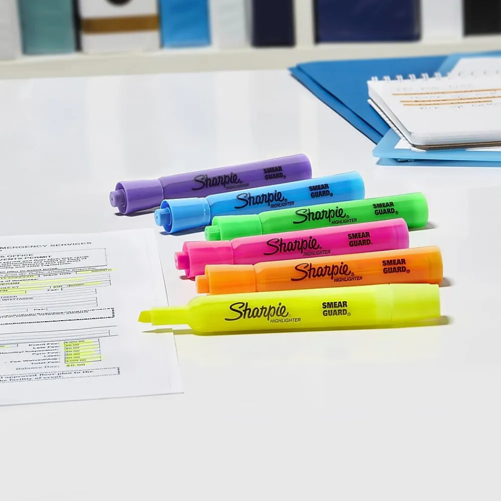 Highlighters|Sharpie Tank Highlighter, Chisel Tip, Assorted, Dozen (25145)