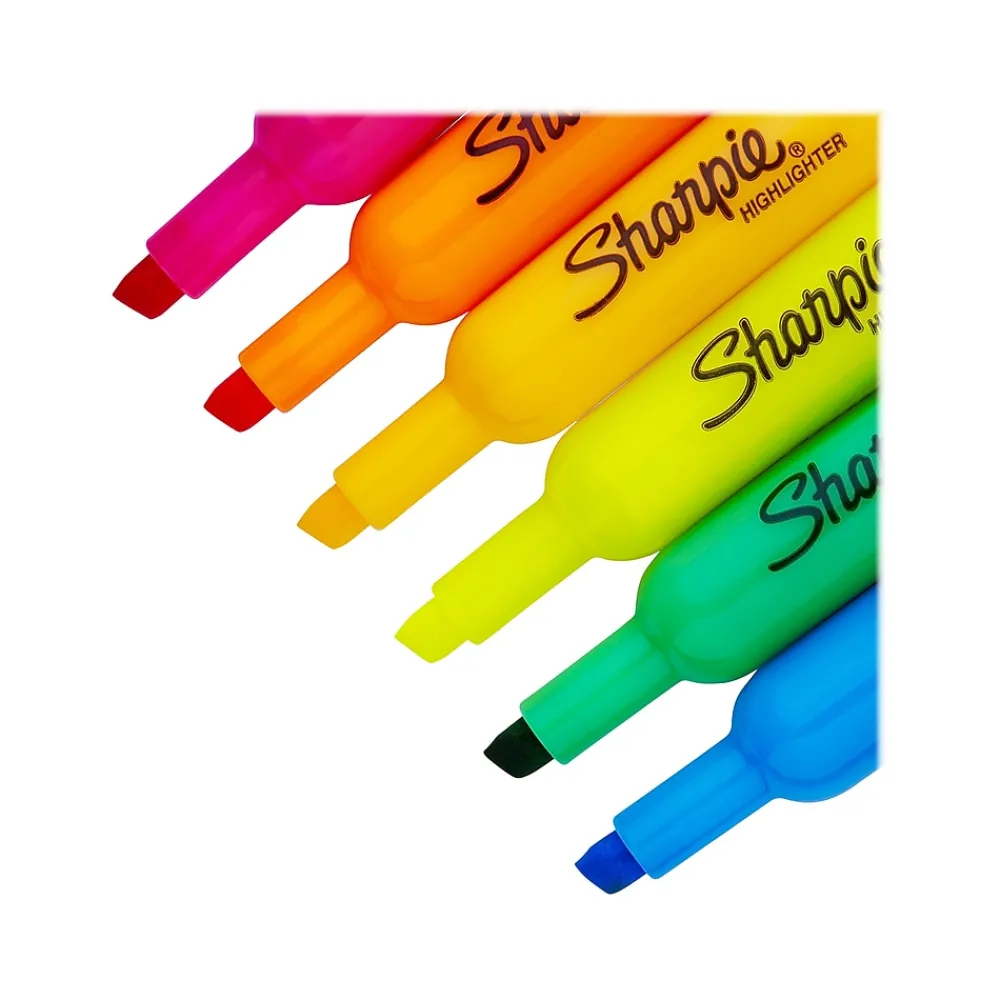 Highlighters|Sharpie Tank Highlighters, Chisel Tip, Assorted Colors, 20/Pack (25018)