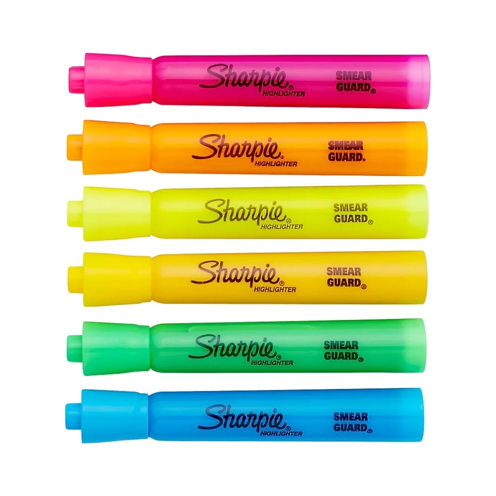 Highlighters|Sharpie Tank Highlighters, Chisel Tip, Assorted Colors, 20/Pack (25018)