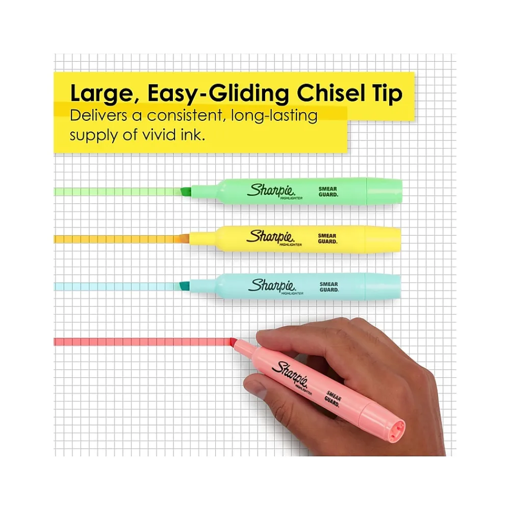 Highlighters|Sharpie Tank Highlighters, Chisel Tip, Assorted Colors, 6/Pack (2157488)