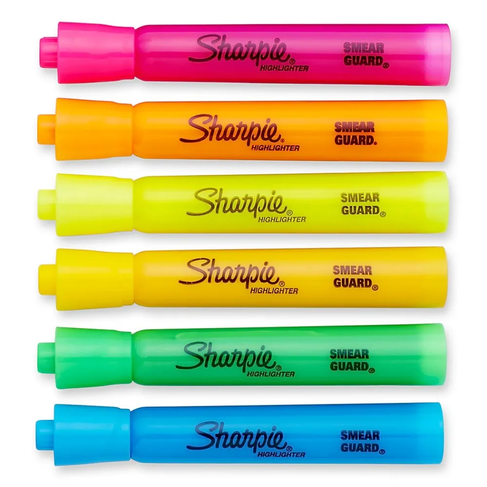 Highlighters|Sharpie Tank Highlighters, Chisel Tip, Assorted Fluorescent, 20/Pack (25018)