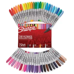 Markers|Sharpie The Ultimate Collection Permanent Markers, Assorted Tips, Assorted Colors, 72/Pack (1983254)