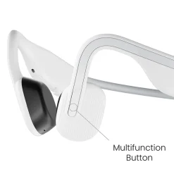 OpenMove Bone-Conduction Open-Ear Lifestyle Headphones with Microphones, White (S661-ST-WT-US)<Shokz Clearance