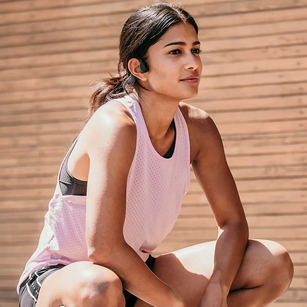 OpenRun Mini Bone-Conduction Headphones with Microphones, Black (VXLS803MNBKUS)<Shokz Best