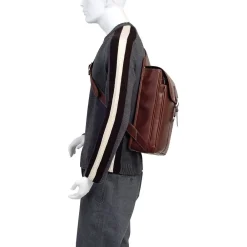 Siamod Manarola Sabotino, Oil Pull-Up Leather, Vertical Messenger Bag, Cognac (25414)<McKlein Best