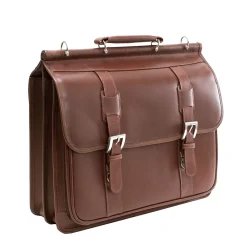 MANAROLA, SIGNORINI, Oil Pull-Up Leather, Double Compartment Laptop Briefcase, Cognac (25594)<Siamod New
