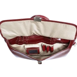 MONTEROSSO, SERVANO, Embossed Crocco Leather, Tablet Briefcase, Red (35536)<Siamod Outlet