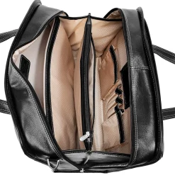 Siamod VERNAZZA, CARUGETTO, Napa Cashmere Leather, Patented Detachable -Wheeled Laptop Briefcase, Black (45295)<McKlein Online