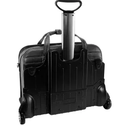 Siamod VERNAZZA, CARUGETTO, Napa Cashmere Leather, Patented Detachable -Wheeled Laptop Briefcase, Black (45295)<McKlein Online
