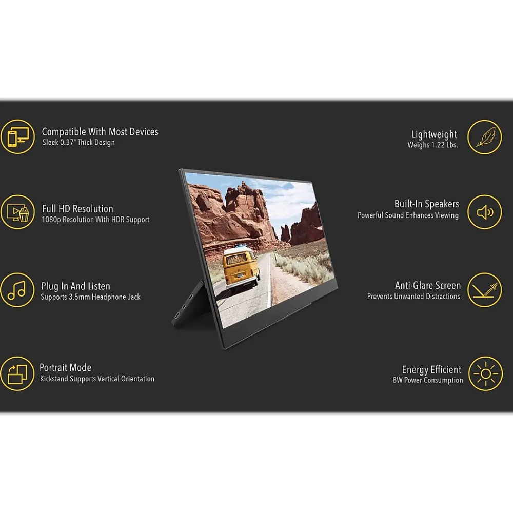 Sale SideTrak Solo 15.8" 60 Hz LED Portable Monitor, Black (STFRHD16BL)