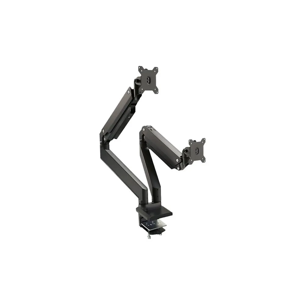 Clearance SIIG Dual Monitor Heavy-Duty Premium Aluminum Gas Spring Desk Mount - 17" to 35" Adjustable Arm, Up, Black (CE-MT3011-S1)