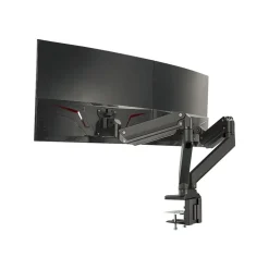 Clearance SIIG Dual Monitor Heavy-Duty Premium Aluminum Gas Spring Desk Mount - 17" to 35" Adjustable Arm, Up, Black (CE-MT3011-S1)