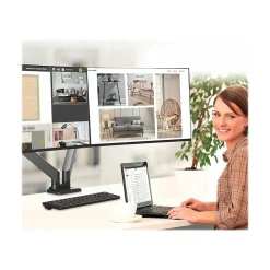 Clearance SIIG Dual Monitor Heavy-Duty Premium Aluminum Gas Spring Desk Mount - 17