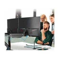 Clearance SIIG Dual Monitor Heavy-Duty Premium Aluminum Gas Spring Desk Mount - 17